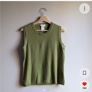 vintage green sweater vest Sz Large